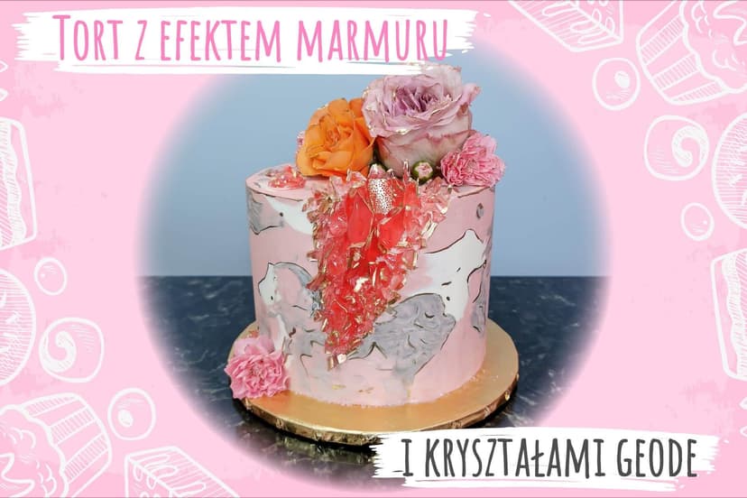 Jak zrobić tort z efektem marmuru i kryształami geode Nowy Kurs w Słodkiej Szkole: Torty z Efektem Marmuru i Kryształami - Dołącz Teraz!